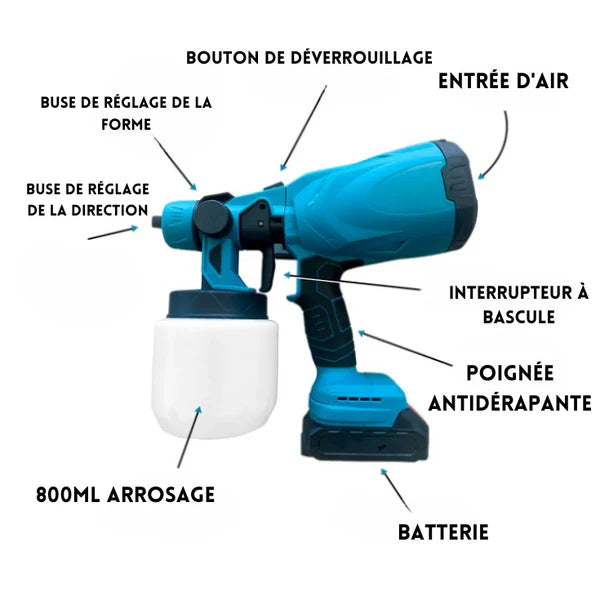 Pistolet à Peinture Électrique Sans Fil Portatif Magique (+Batterie Offerte) 🇧🇫